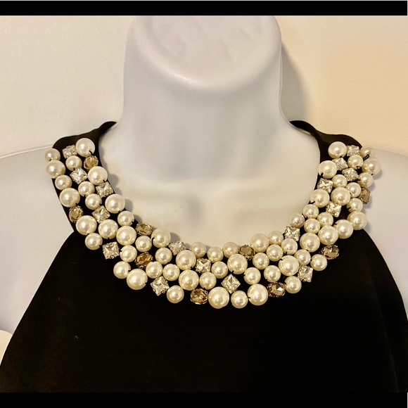 Eliza J Tiffany-inspired Sheath Dress Black Pearls Size 8 - Picture 3 of 7